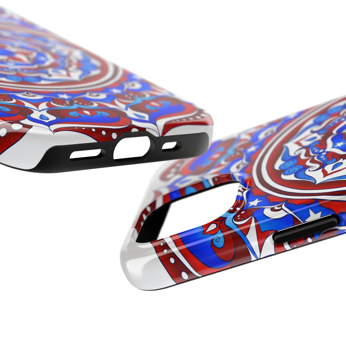 Patriotic Mandala Tough Phone Case — Red White & Blue Boho Cover | 250th Anniversary Gift
