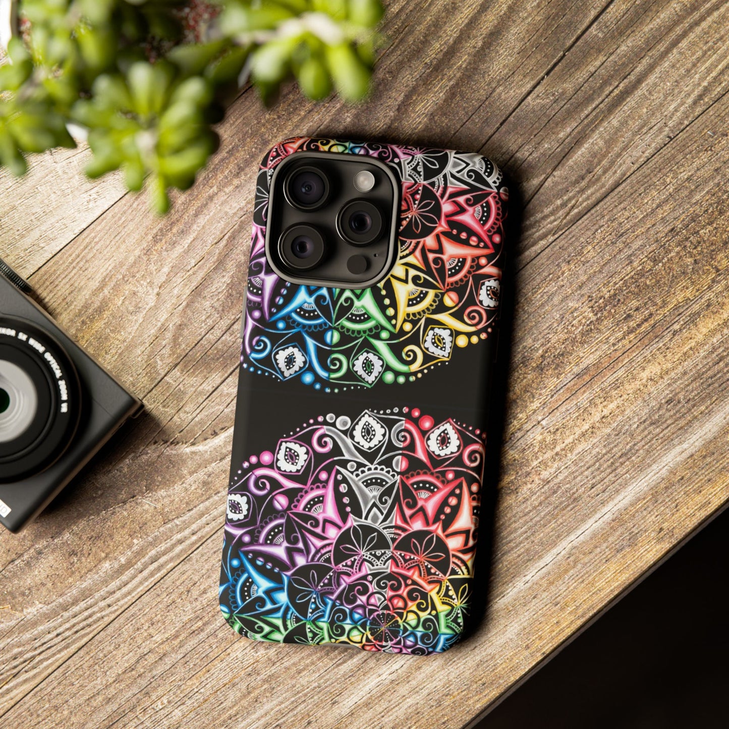 Mandala Rainbow Tough Phone Case — Colorful Boho Protective Case