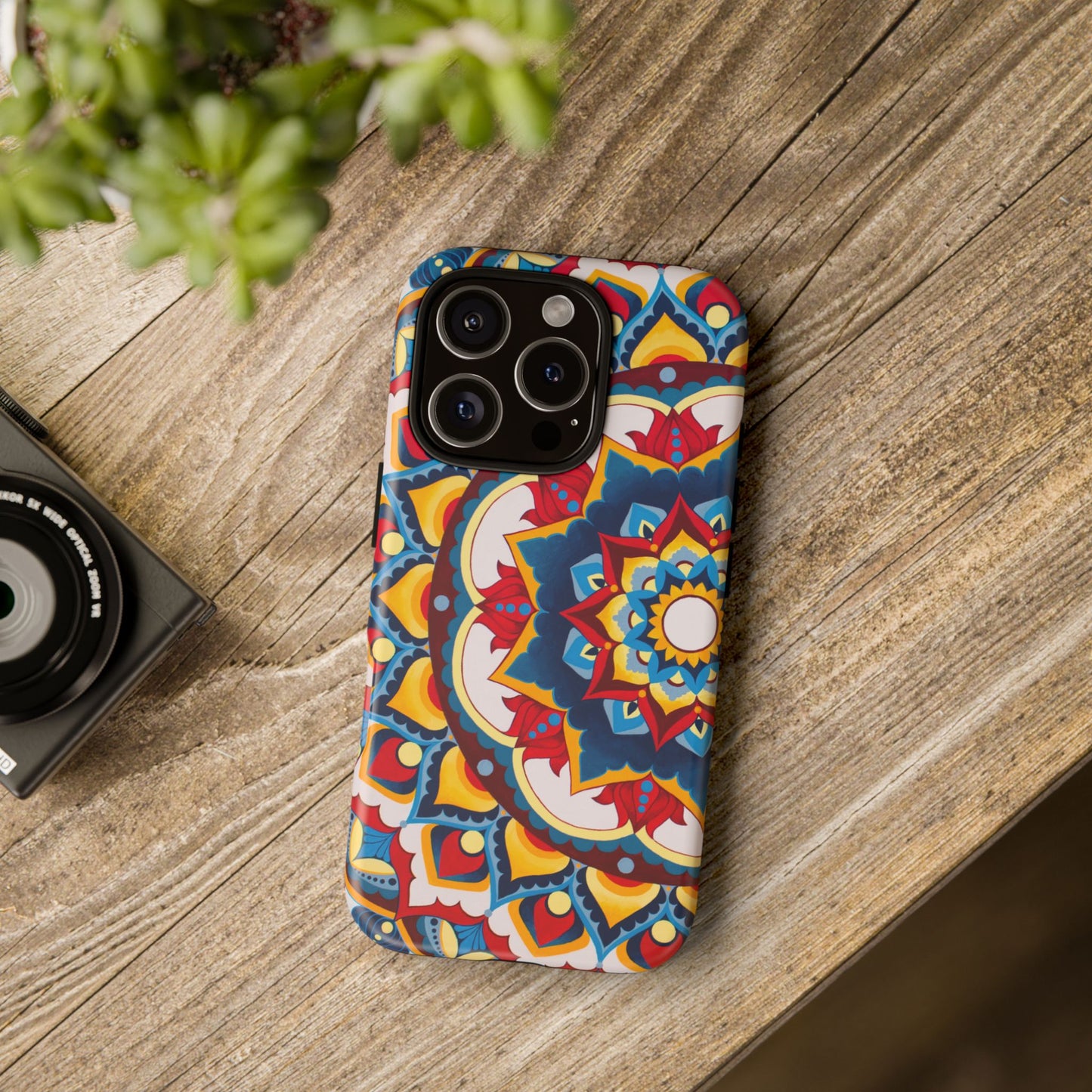 "Azul Morning" Mandala Tough Phone Case — Colorful Boho Protective Cover