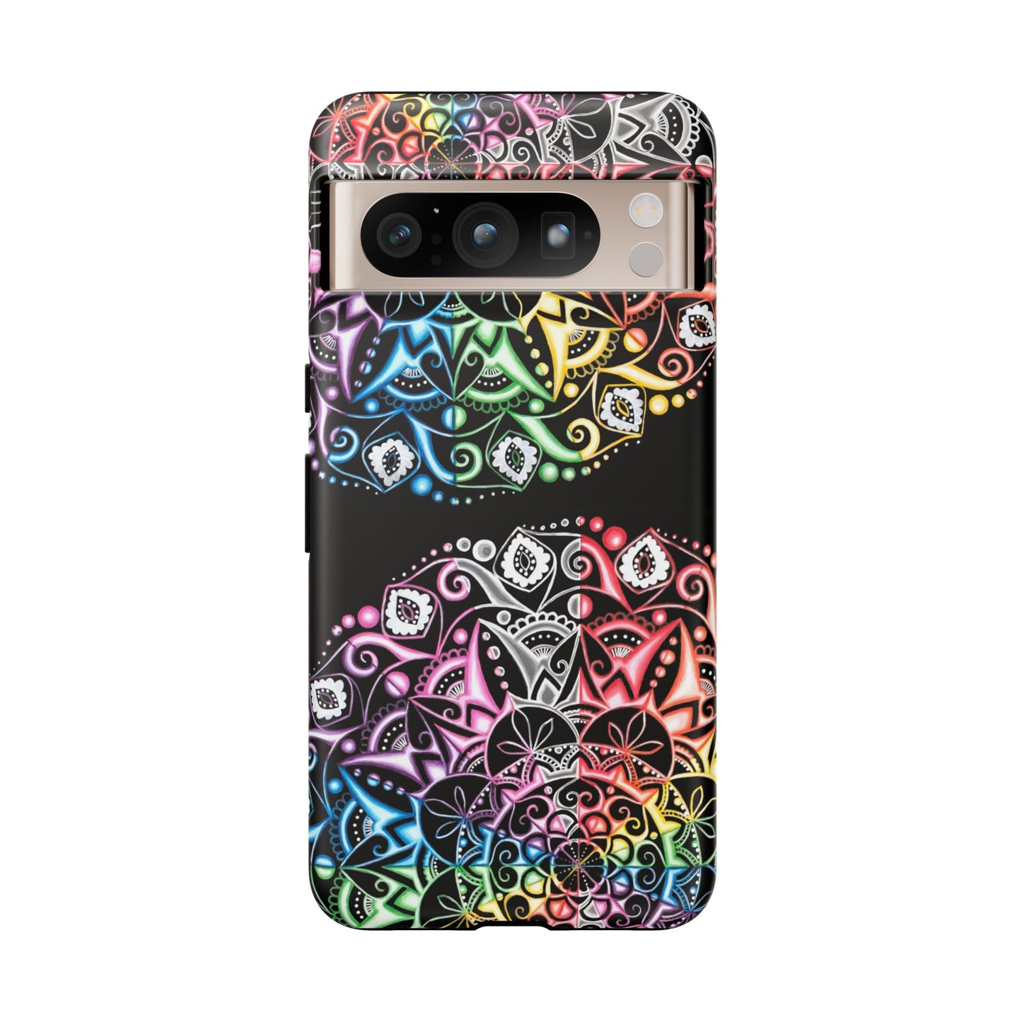 Mandala Rainbow Tough Phone Case — Colorful Boho Protective Case