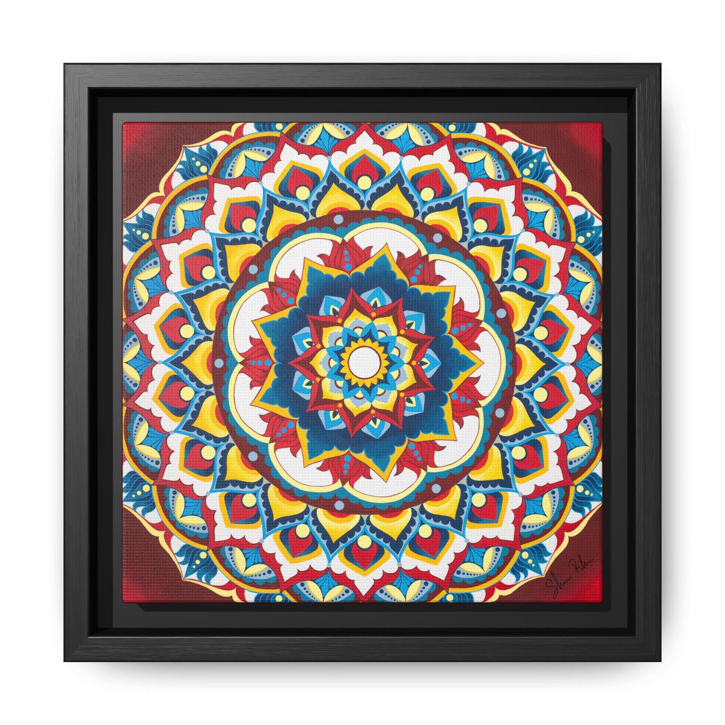Azul Morning Mandala Matte Canvas Framed Wall Art