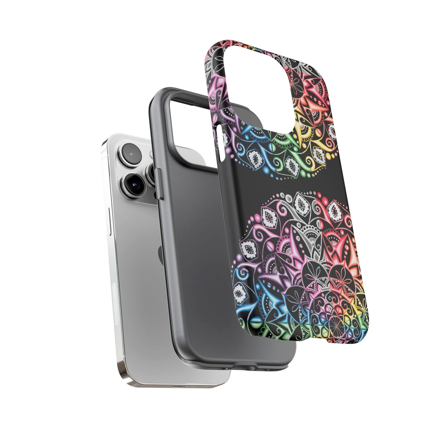 Mandala Rainbow Tough Phone Case — Colorful Boho Protective Case