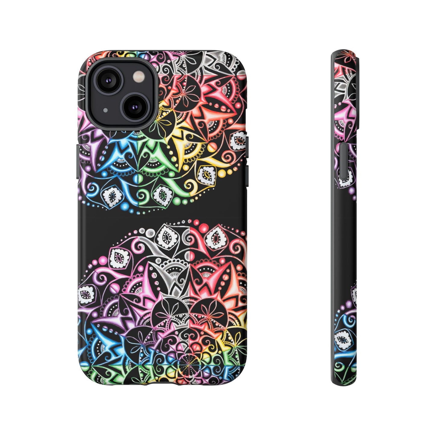 Mandala Rainbow Tough Phone Case — Colorful Boho Protective Case