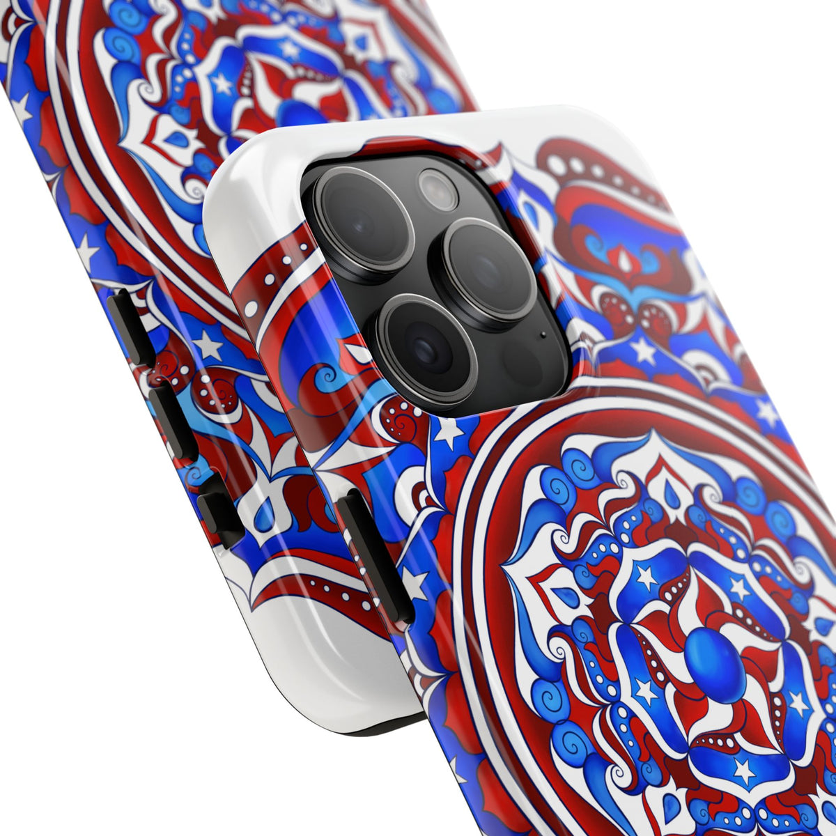 Patriotic Mandala Tough Phone Case — Red White & Blue Boho Cover | 250th Anniversary Gift