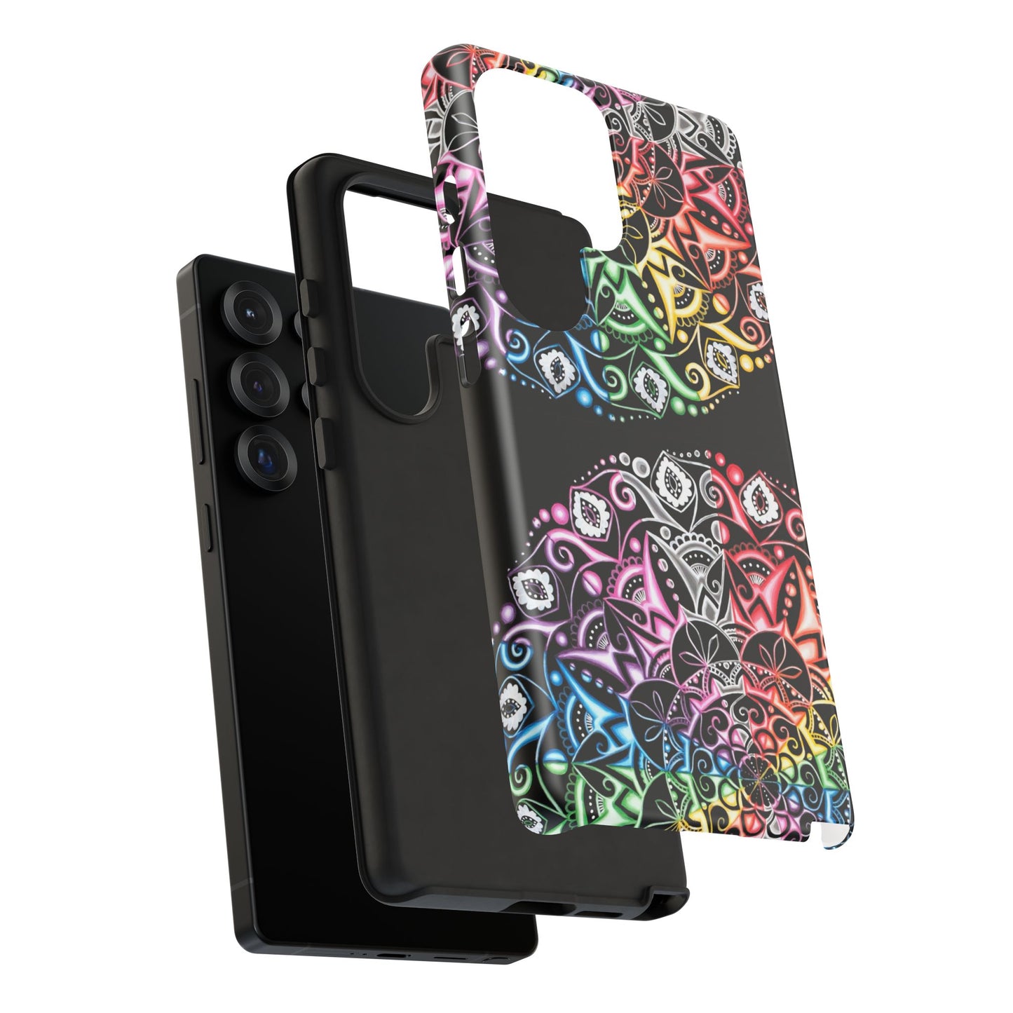 Mandala Rainbow Tough Phone Case — Colorful Boho Protective Case