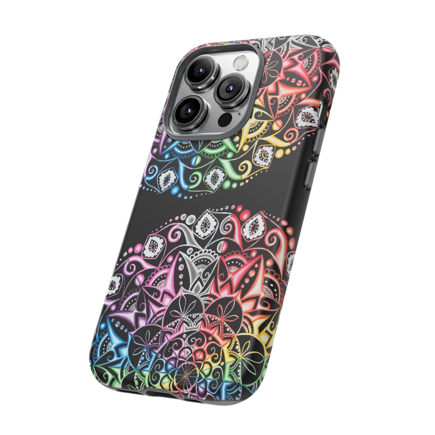 Mandala Rainbow Tough Phone Case — Colorful Boho Protective Case