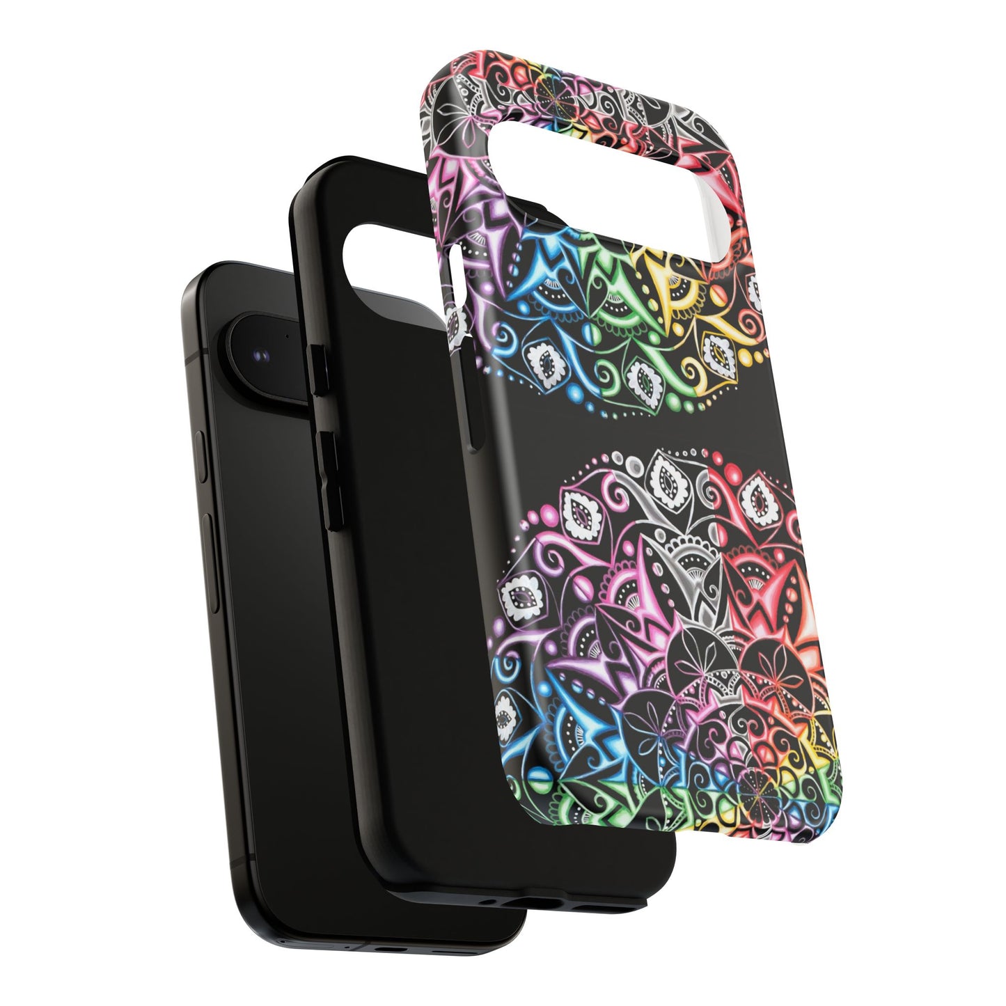 Mandala Rainbow Tough Phone Case — Colorful Boho Protective Case