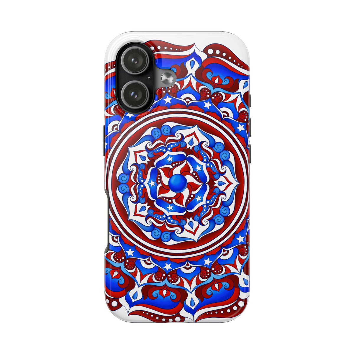 Patriotic Mandala Tough Phone Case — Red White & Blue Boho Cover | 250th Anniversary Gift