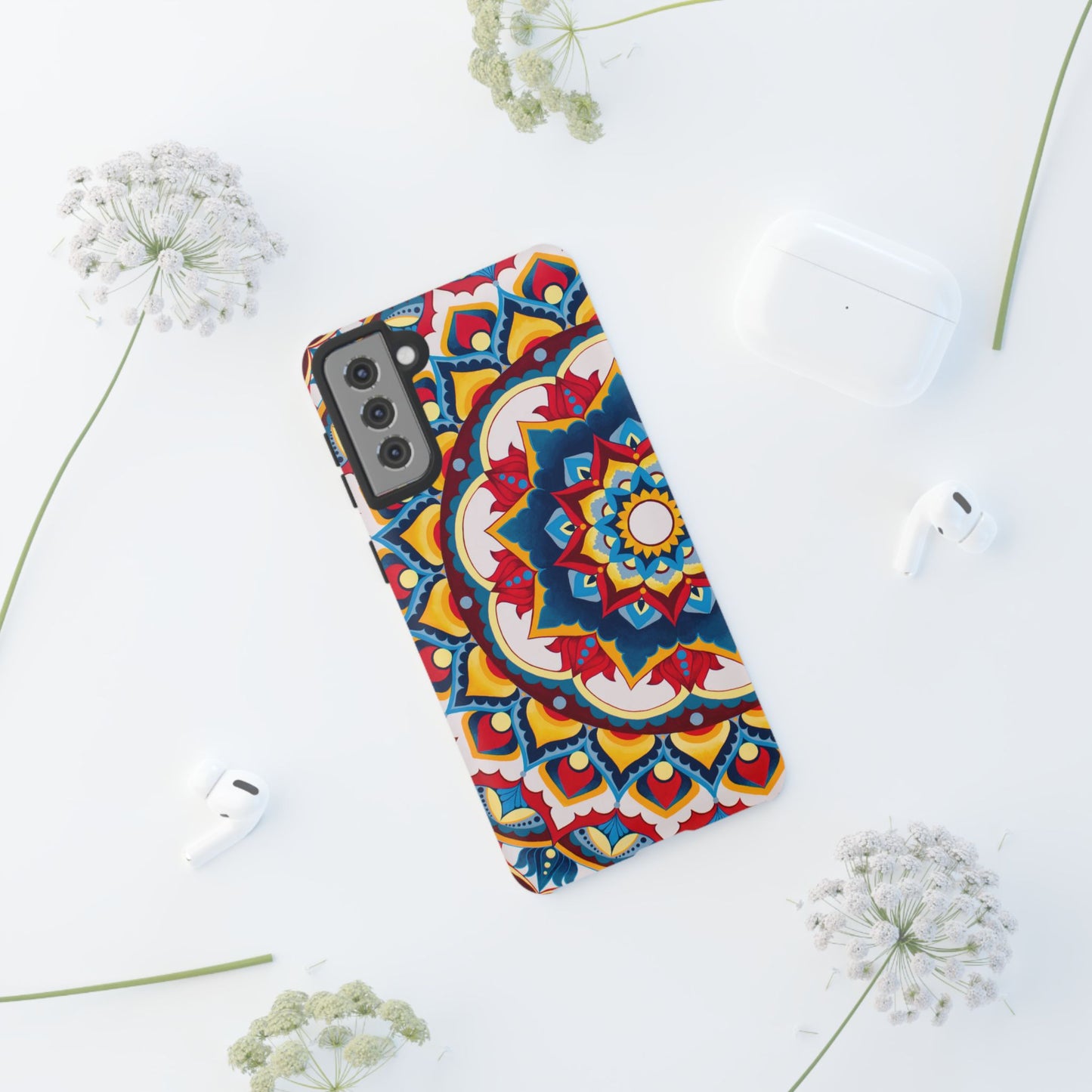 "Azul Morning" Mandala Tough Phone Case — Colorful Boho Protective Cover