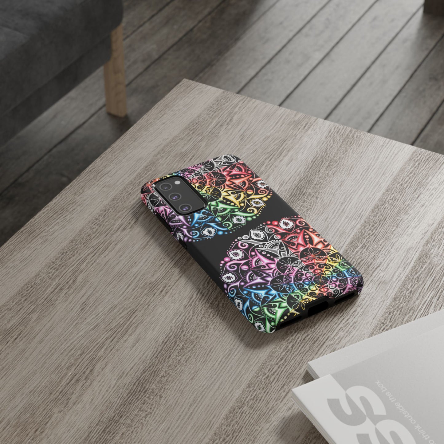 Mandala Rainbow Tough Phone Case — Colorful Boho Protective Case