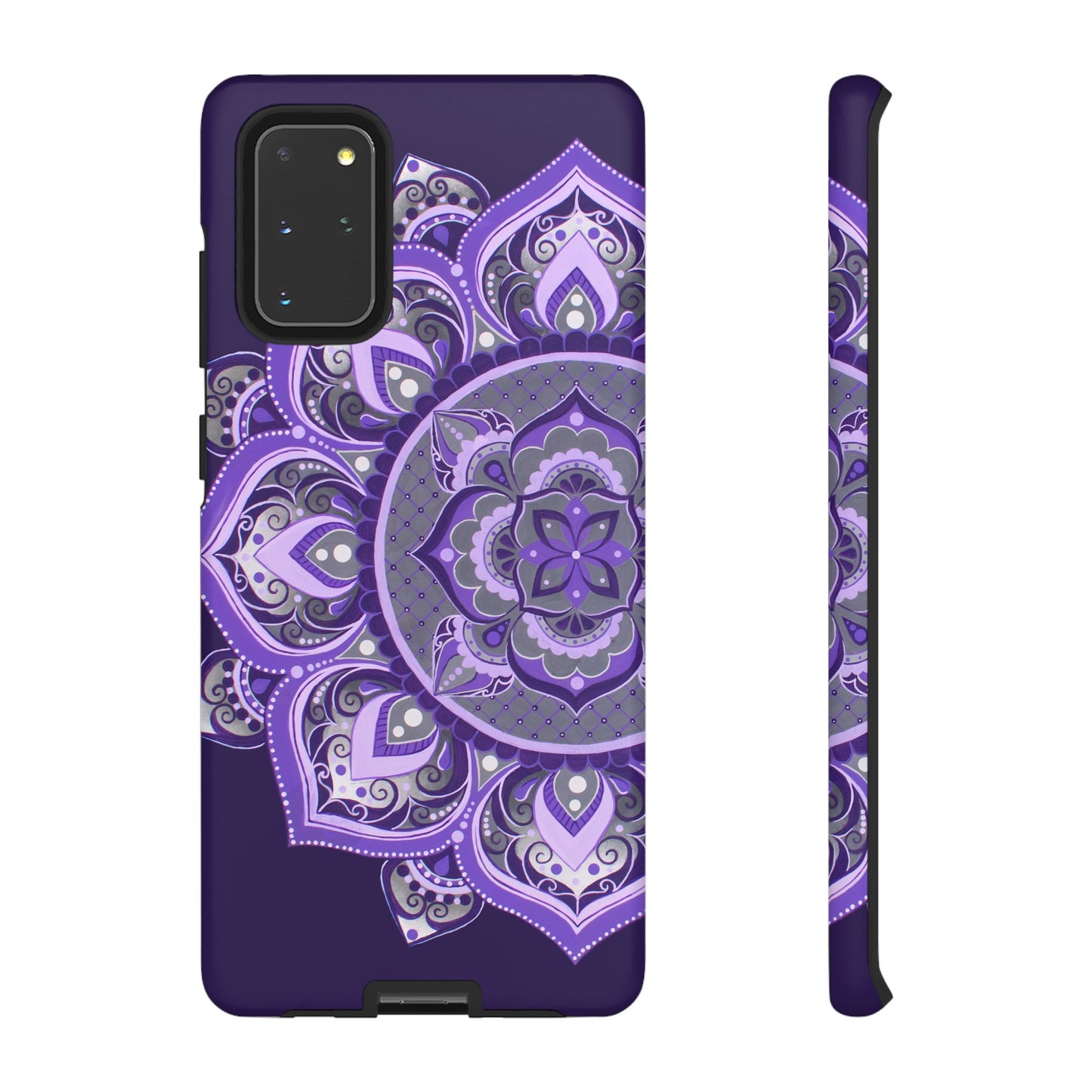 Purple Mandala Tough Phone Case — Protective Floral Boho Phone Cover