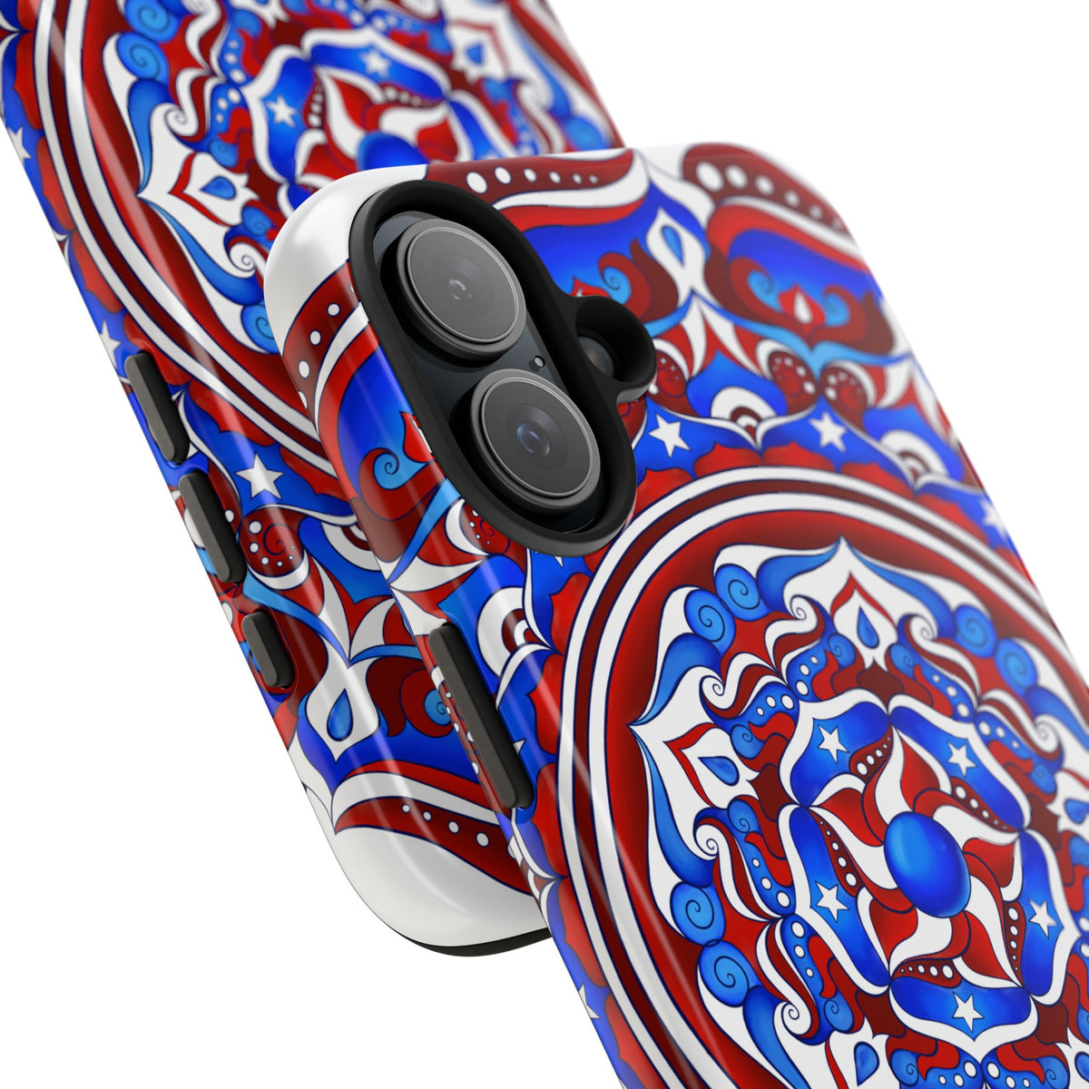 Patriotic Mandala Tough Phone Case — Red White & Blue Boho Cover | 250th Anniversary Gift