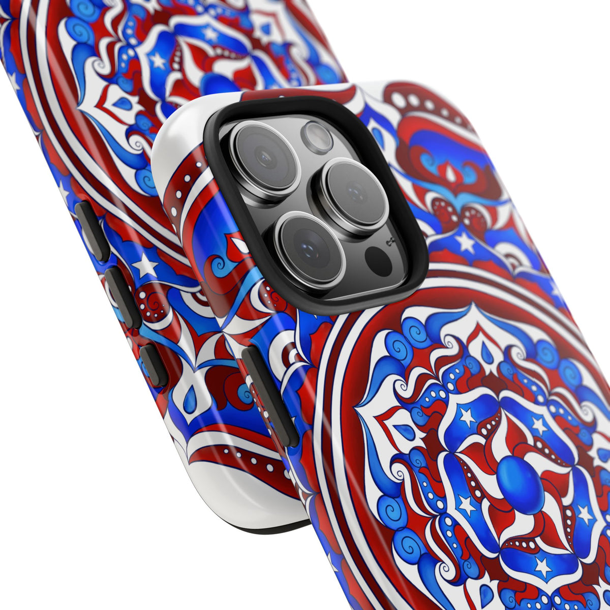 Patriotic Mandala Tough Phone Case — Red White & Blue Boho Cover | 250th Anniversary Gift