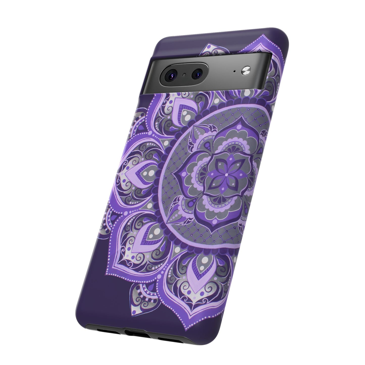 Purple Mandala Tough Phone Case — Protective Floral Boho Phone Cover