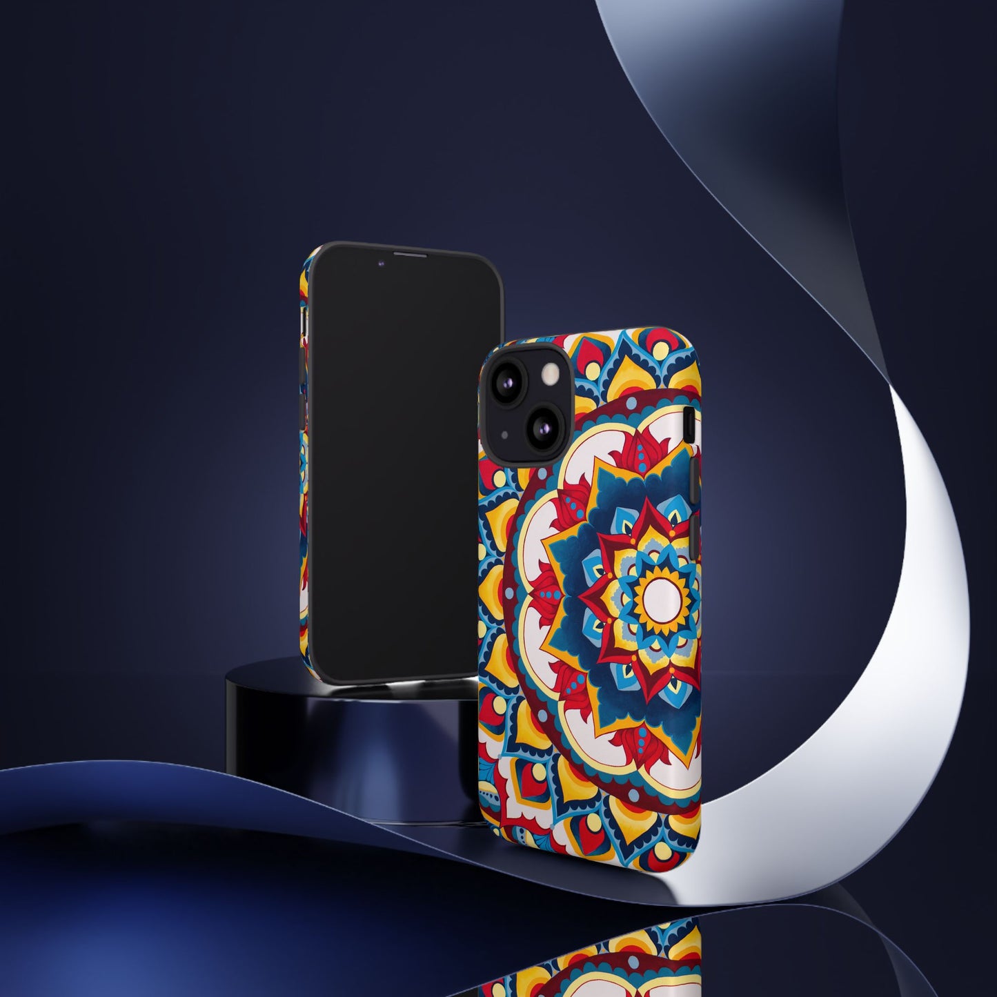 "Azul Morning" Mandala Tough Phone Case — Colorful Boho Protective Cover