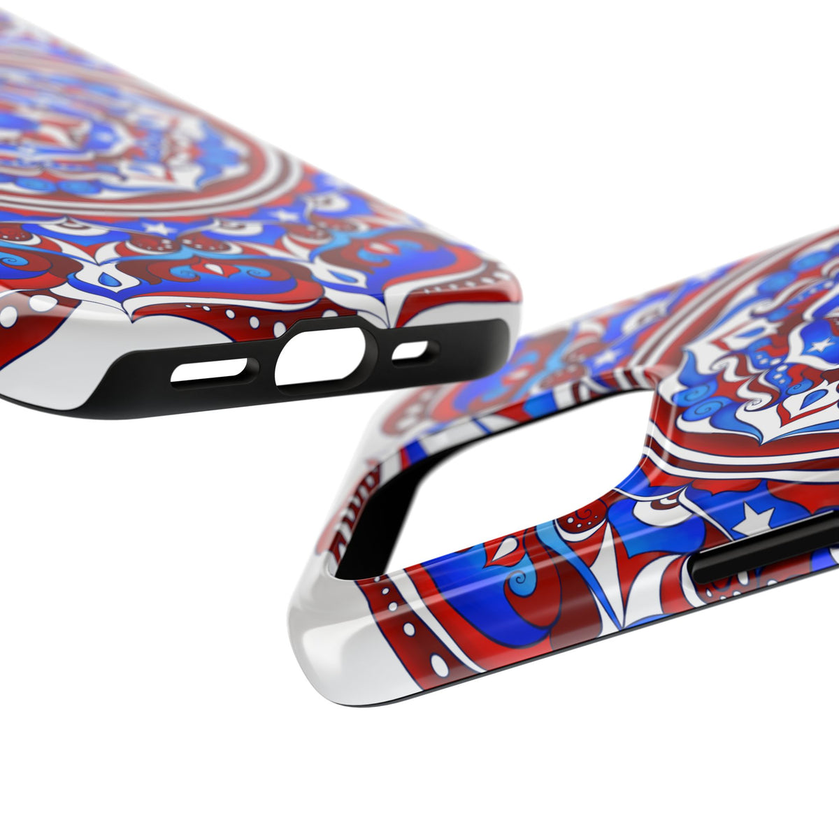 Patriotic Mandala Tough Phone Case — Red White & Blue Boho Cover | 250th Anniversary Gift