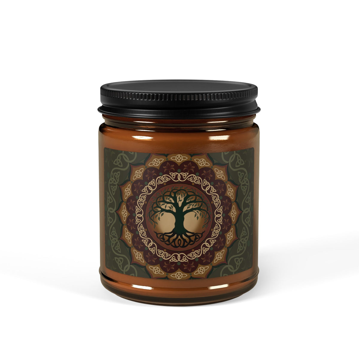 Tree of Life Soy Candle in Amber Jar