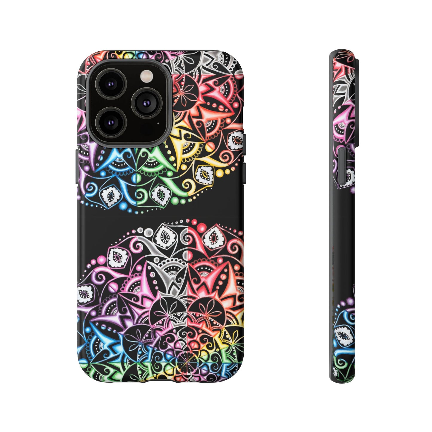 Mandala Rainbow Tough Phone Case — Colorful Boho Protective Case