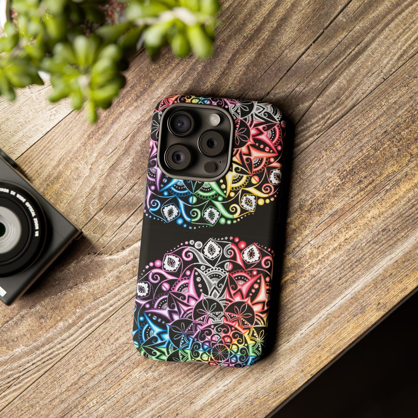 Mandala Rainbow Tough Phone Case — Colorful Boho Protective Case