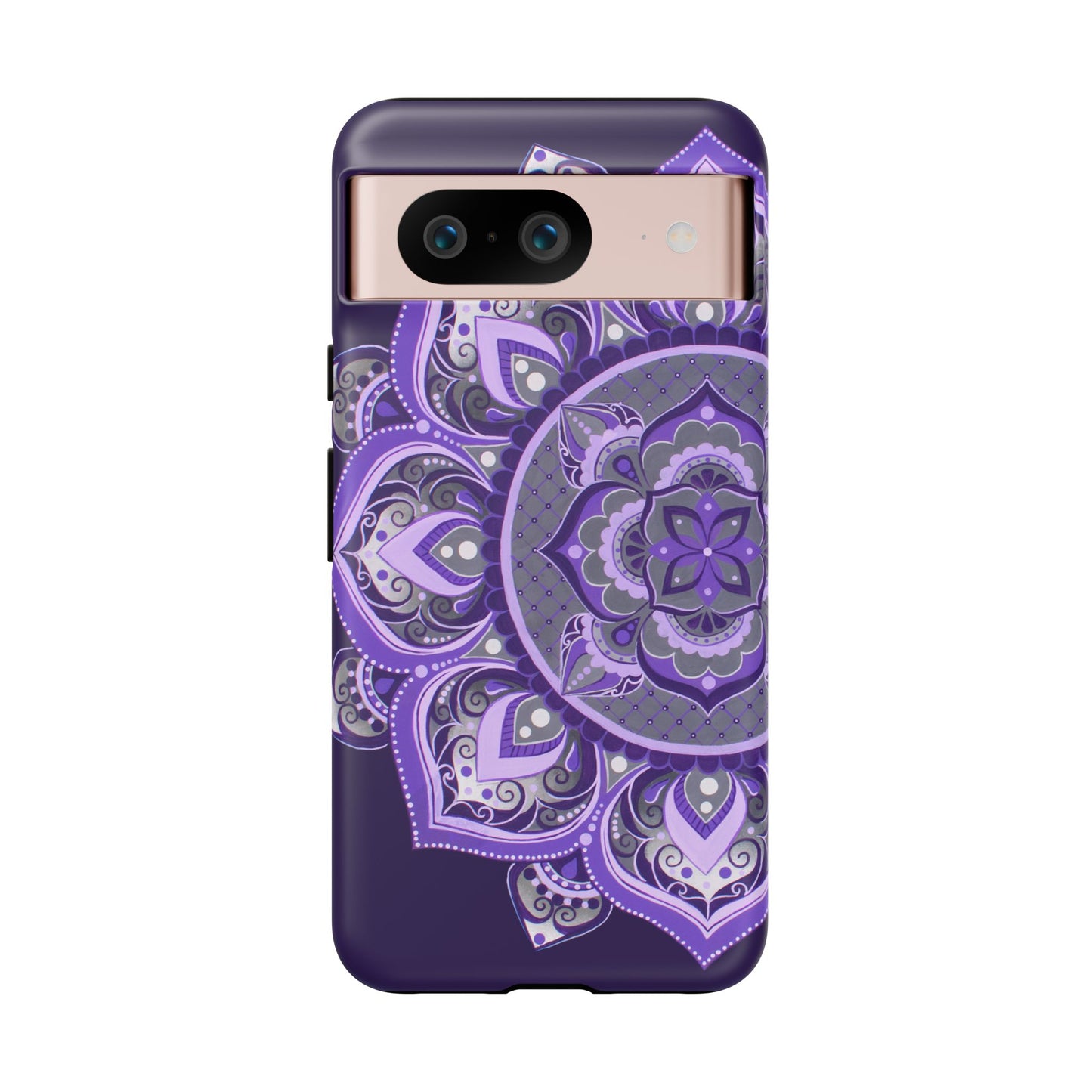 Purple Mandala Tough Phone Case — Protective Floral Boho Phone Cover