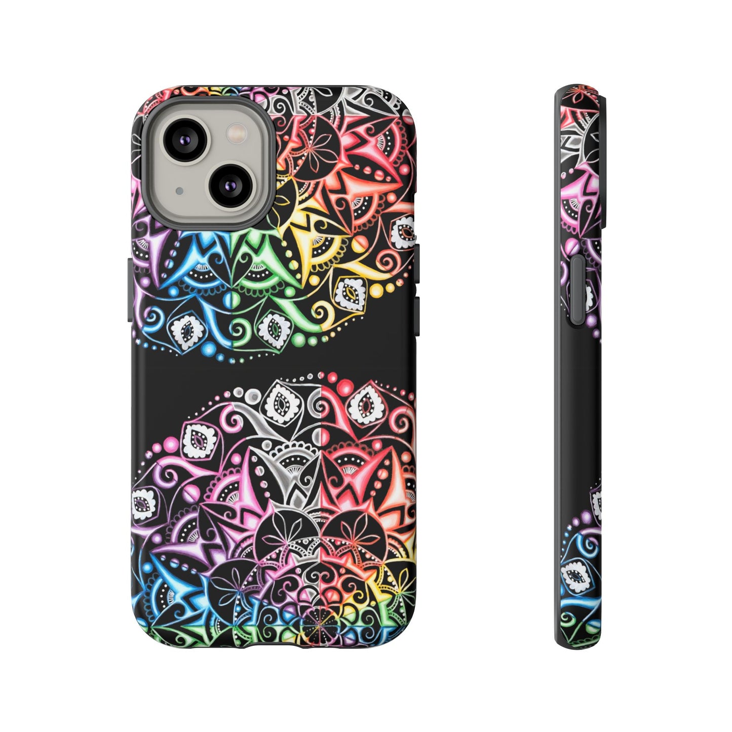 Mandala Rainbow Tough Phone Case — Colorful Boho Protective Case