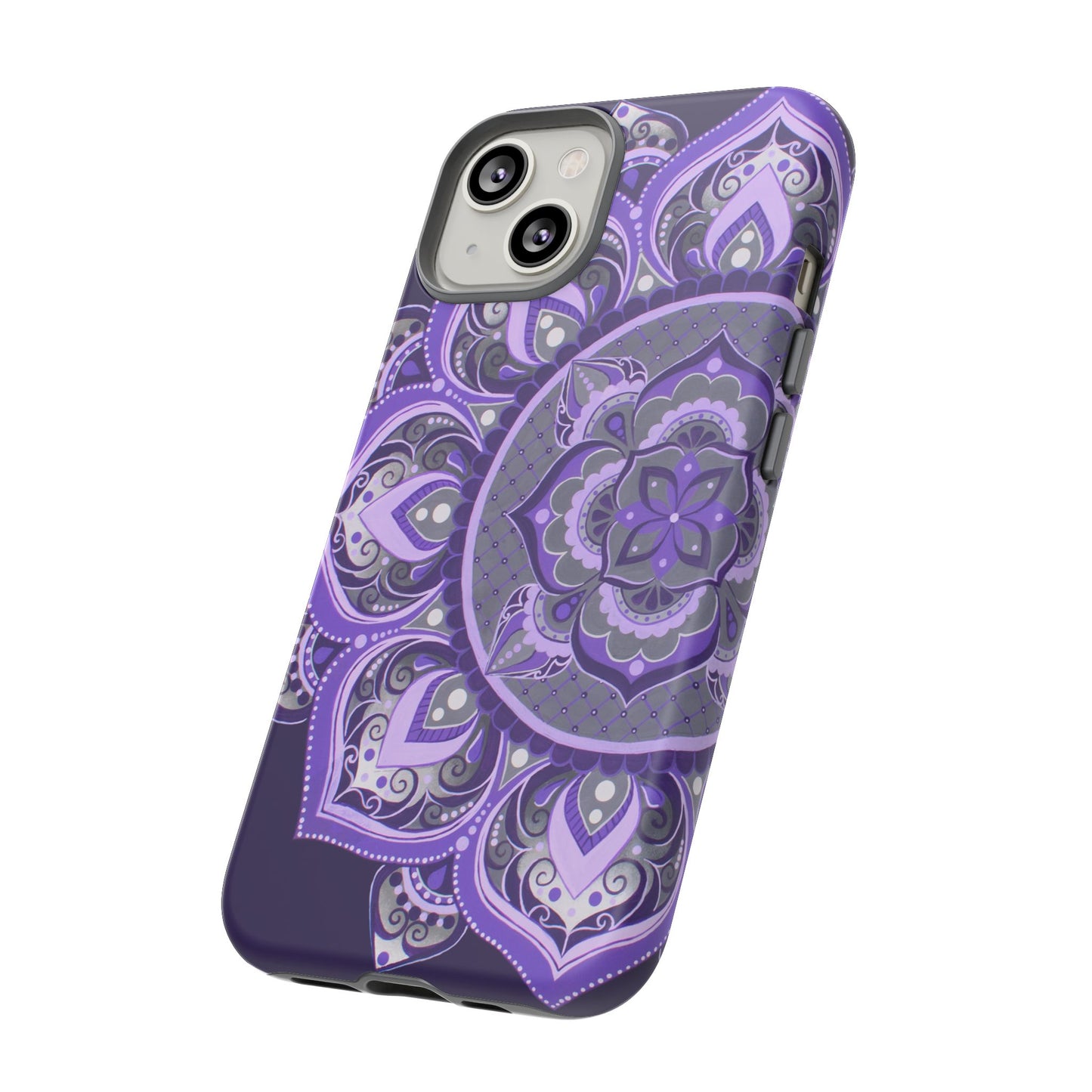 Purple Mandala Tough Phone Case — Protective Floral Boho Phone Cover