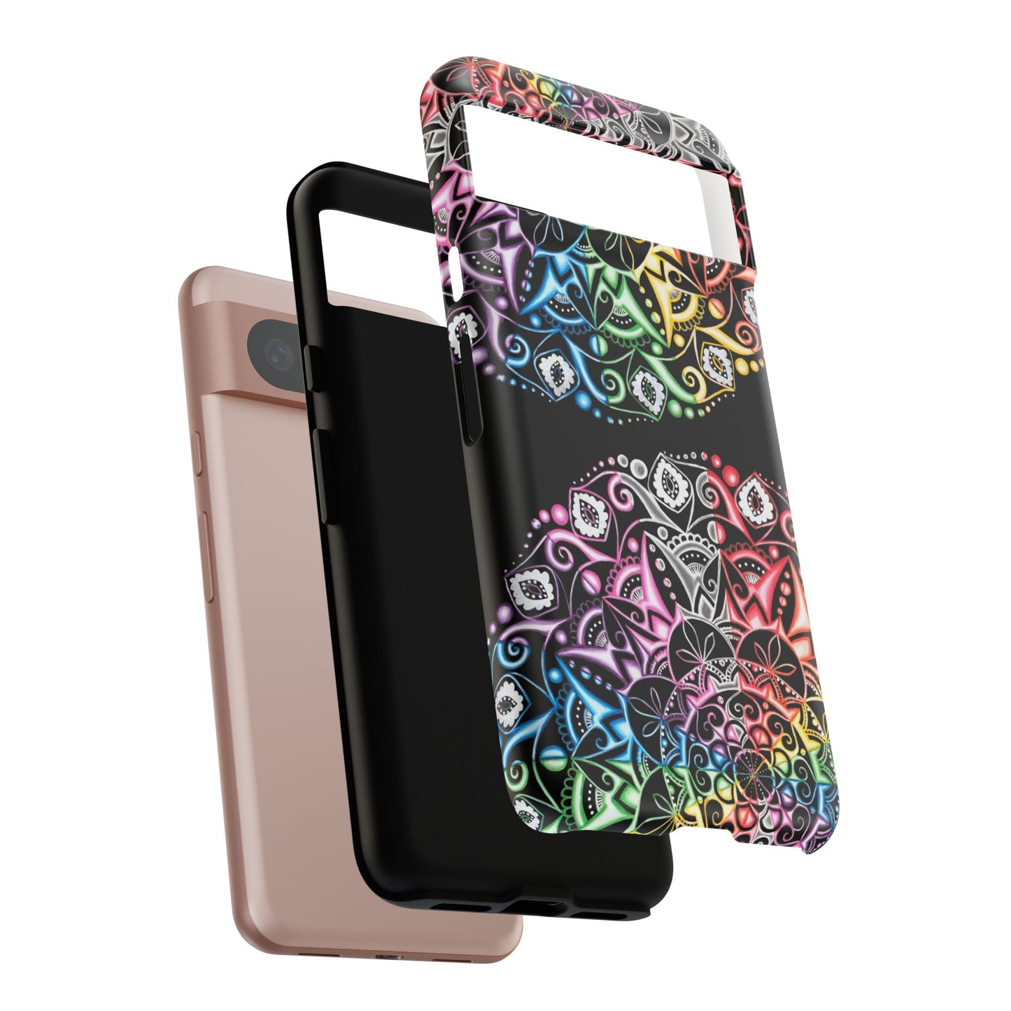 Mandala Rainbow Tough Phone Case — Colorful Boho Protective Case