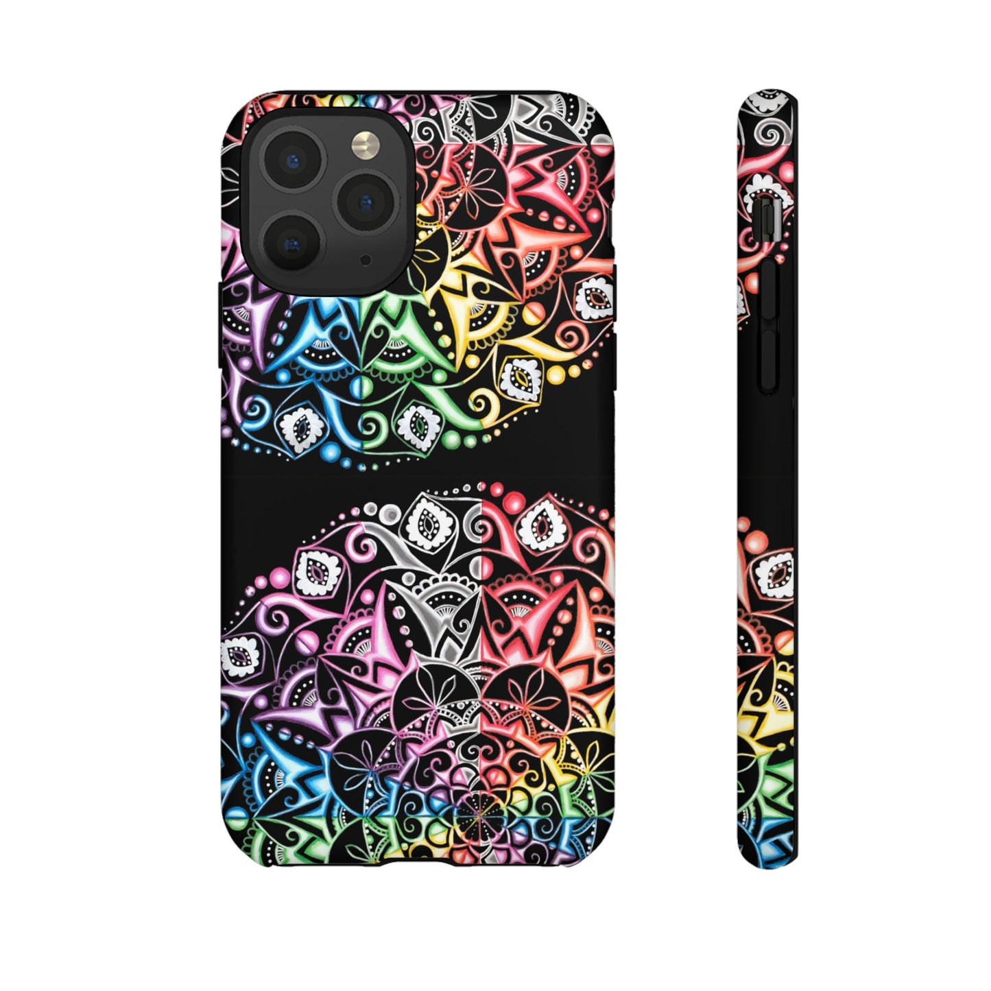 Mandala Rainbow Tough Phone Case — Colorful Boho Protective Case