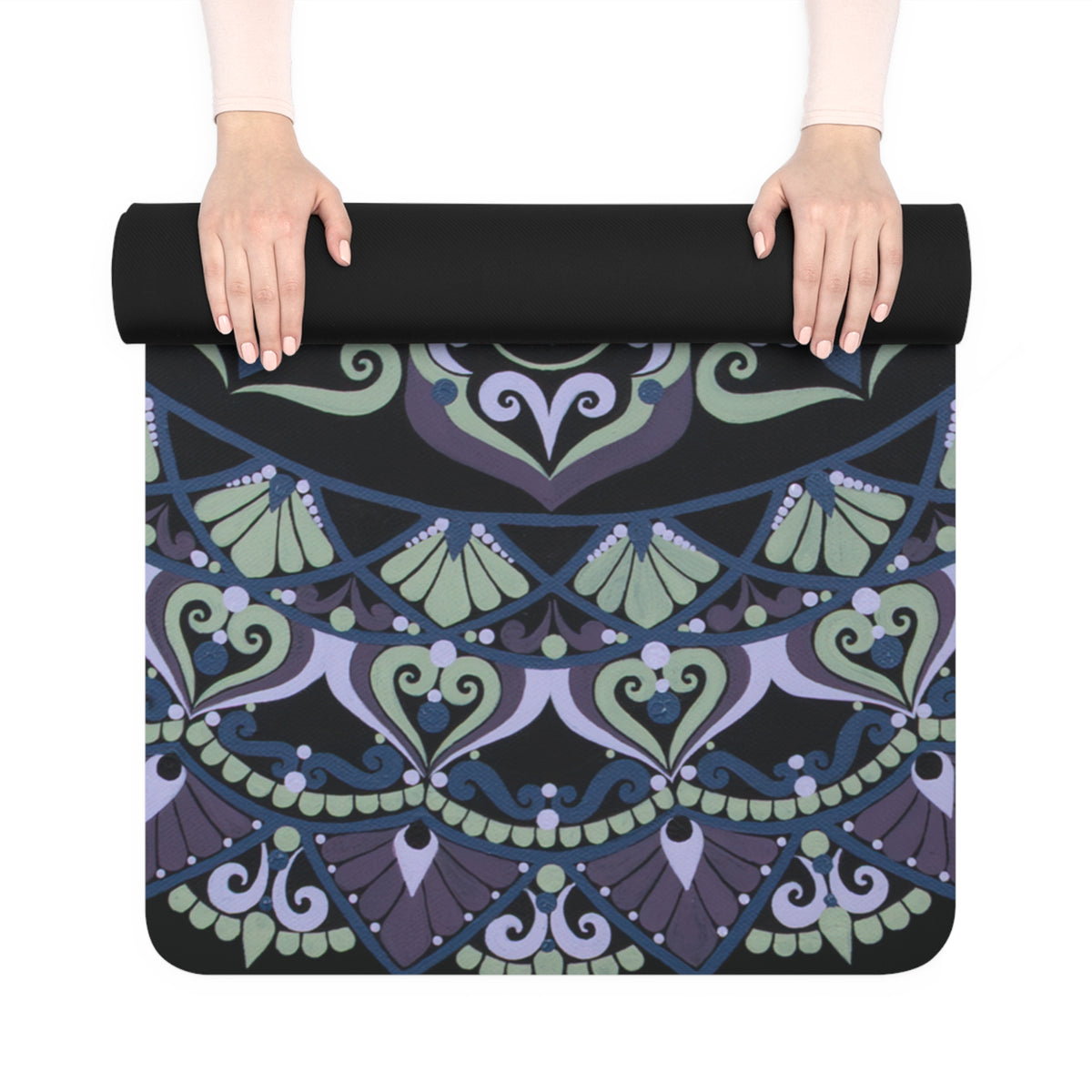 "Wisteria" Rubber Yoga Mat — Non-Slip Floral Zen Fitness Mat