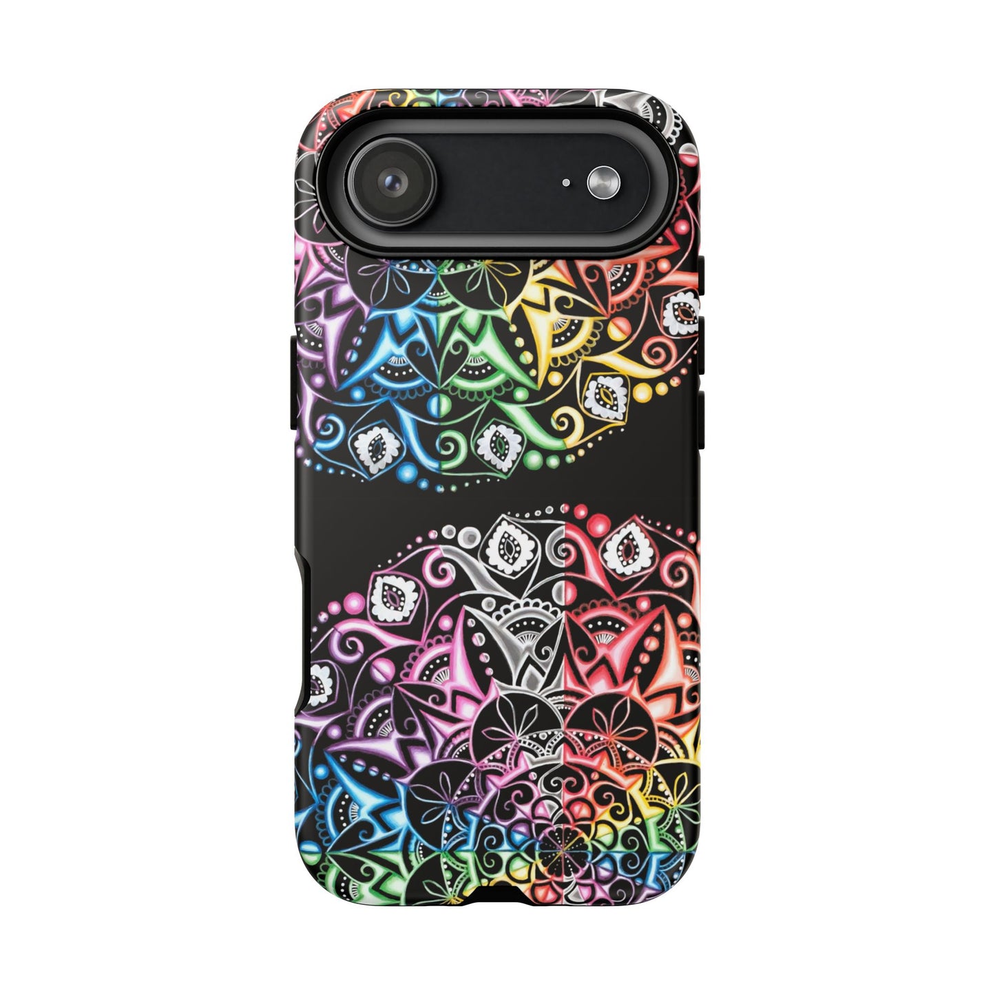 Mandala Rainbow Tough Phone Case — Colorful Boho Protective Case