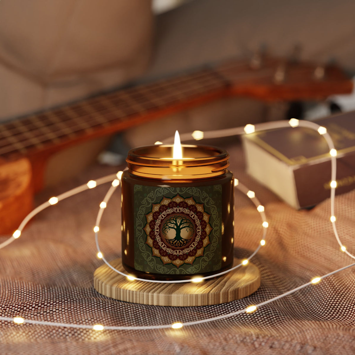 Tree of Life Soy Candle in Amber Jar