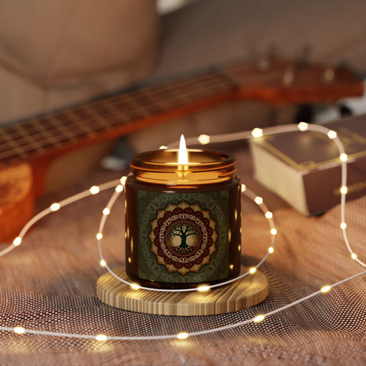 Tree of Life Soy Candle in Amber Jar