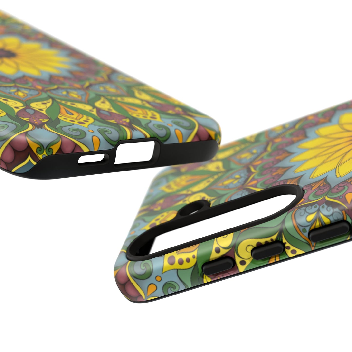 "Black Eyed Susan" Mandala Phone Case — Floral Boho Tough Case