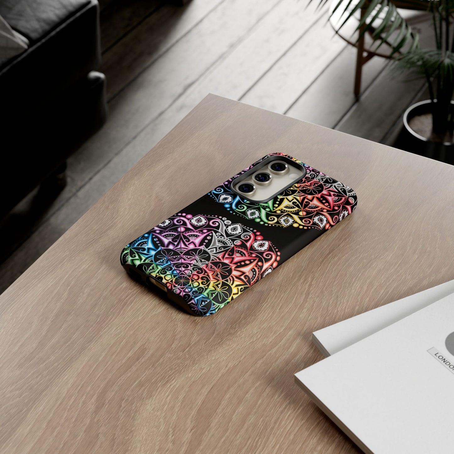 Mandala Rainbow Tough Phone Case — Colorful Boho Protective Case
