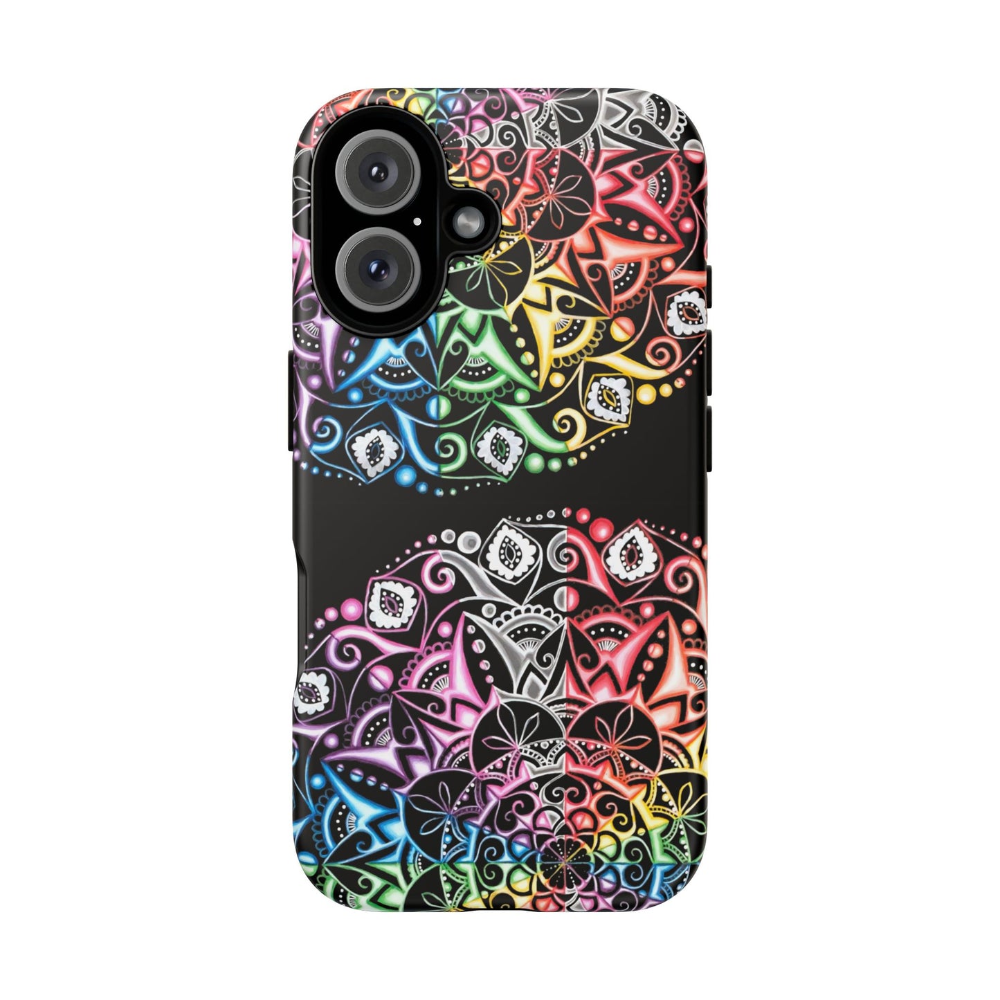 Mandala Rainbow Tough Phone Case — Colorful Boho Protective Case