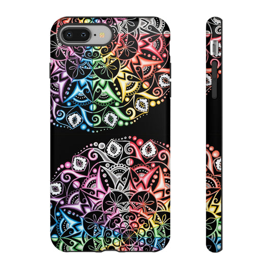 Mandala Rainbow Tough Phone Case — Colorful Boho Protective Case