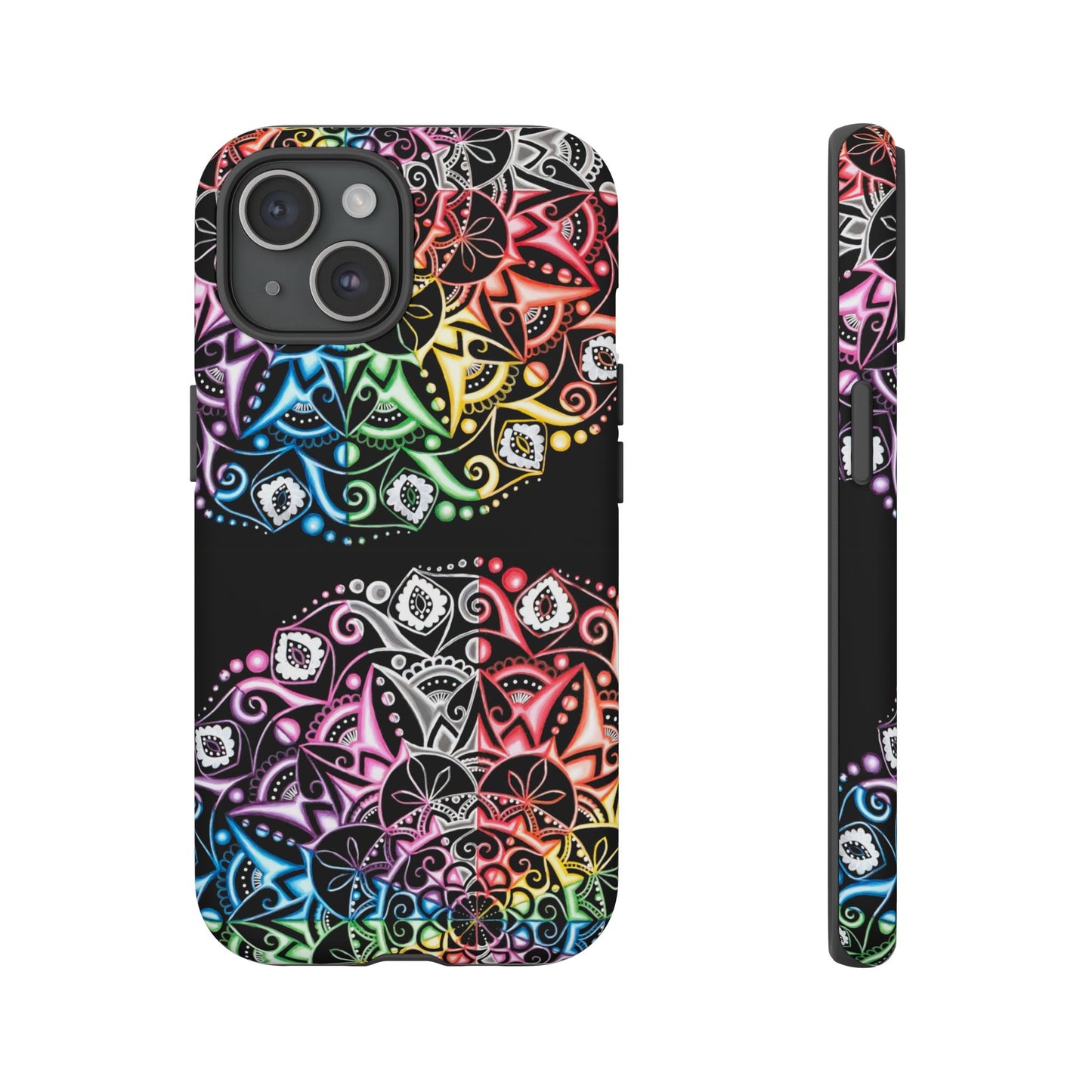 Mandala Rainbow Tough Phone Case — Colorful Boho Protective Case