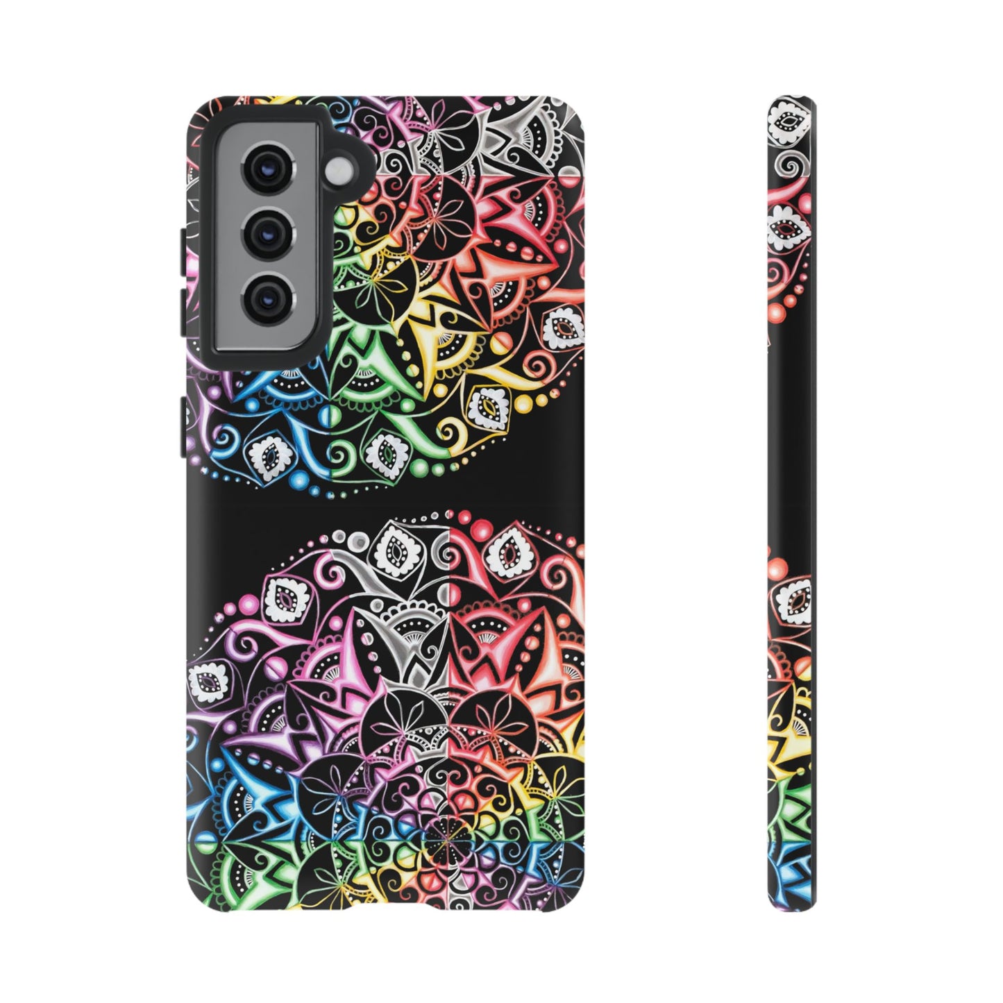 Mandala Rainbow Tough Phone Case — Colorful Boho Protective Case