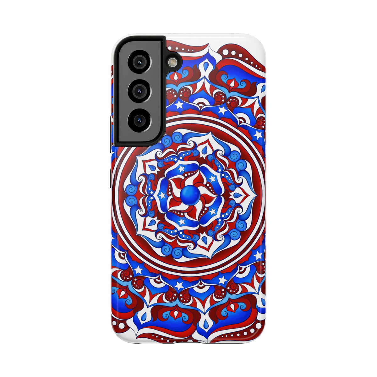 Patriotic Mandala Tough Phone Case — Red White & Blue Boho Cover | 250th Anniversary Gift