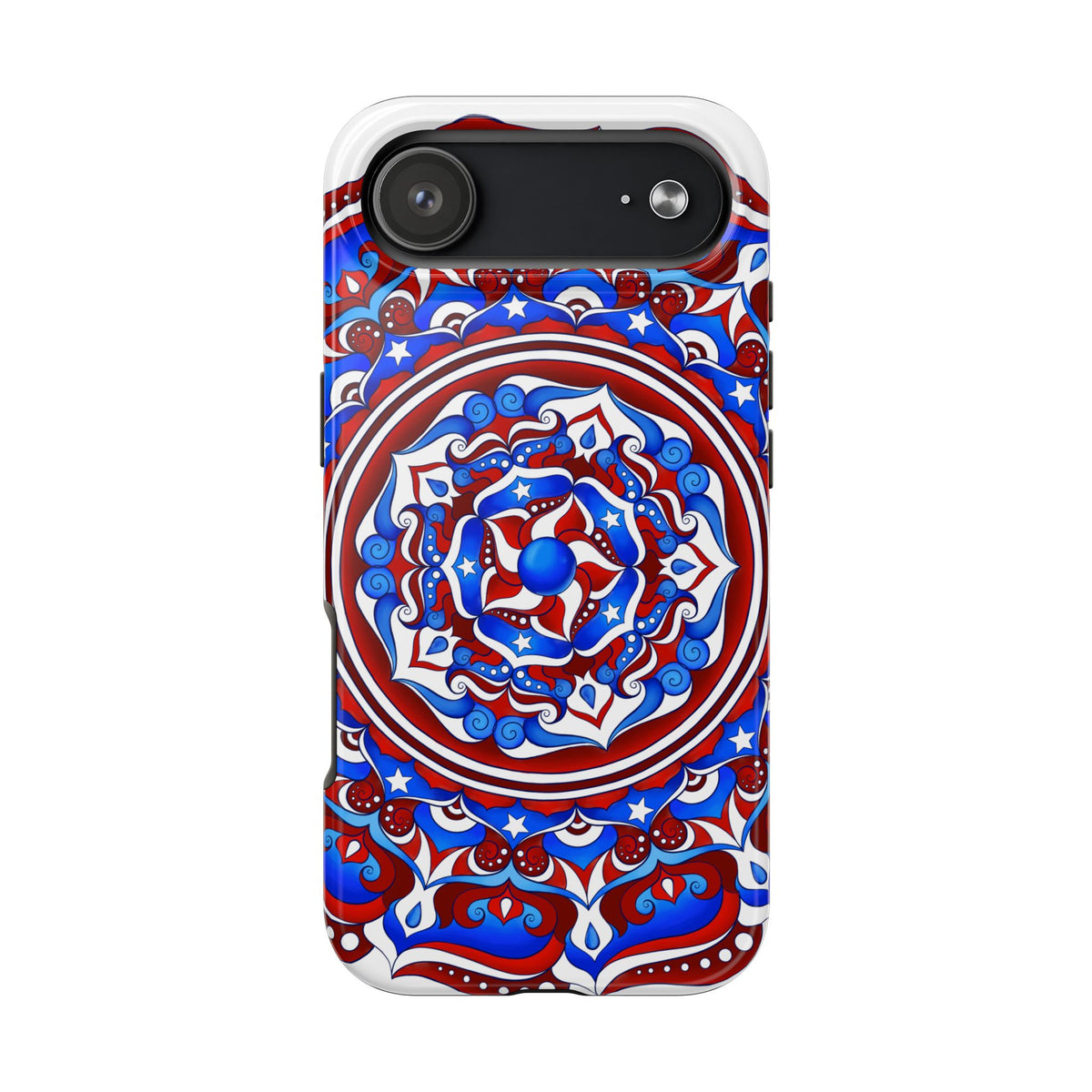 Patriotic Mandala Tough Phone Case — Red White & Blue Boho Cover | 250th Anniversary Gift