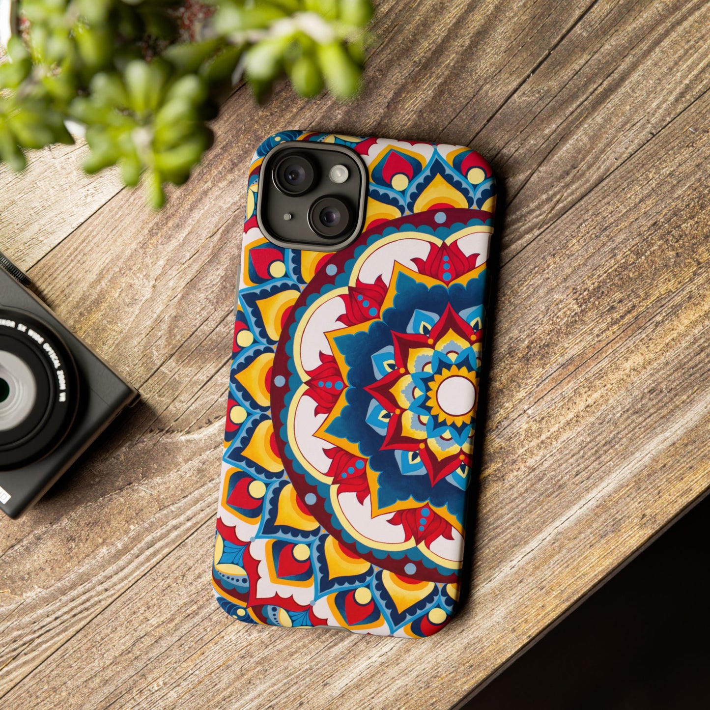 "Azul Morning" Mandala Tough Phone Case — Colorful Boho Protective Cover