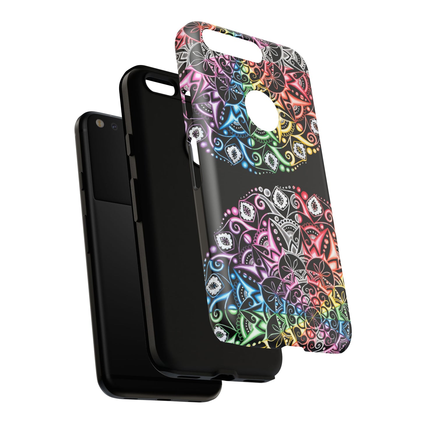 Mandala Rainbow Tough Phone Case — Colorful Boho Protective Case