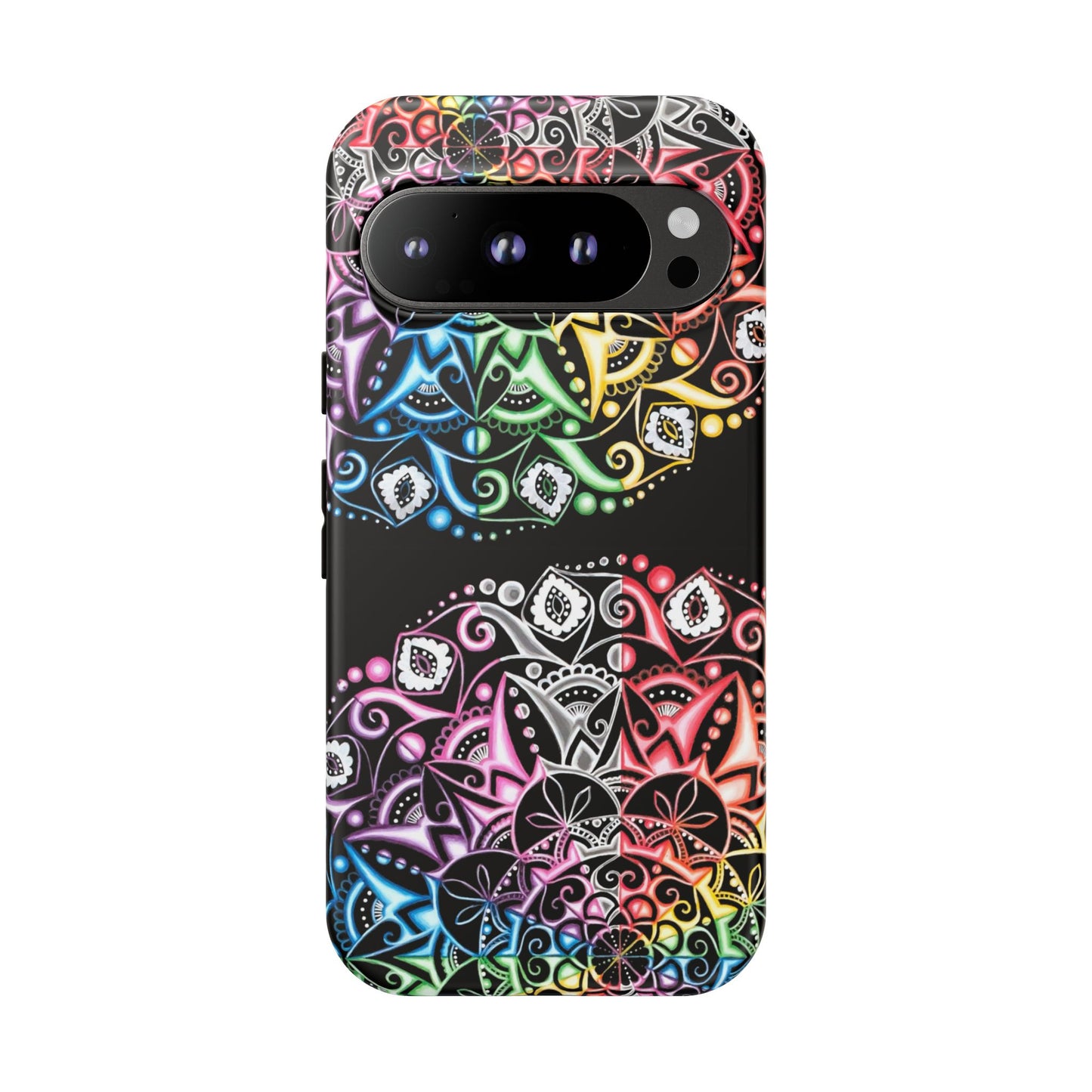 Mandala Rainbow Tough Phone Case — Colorful Boho Protective Case