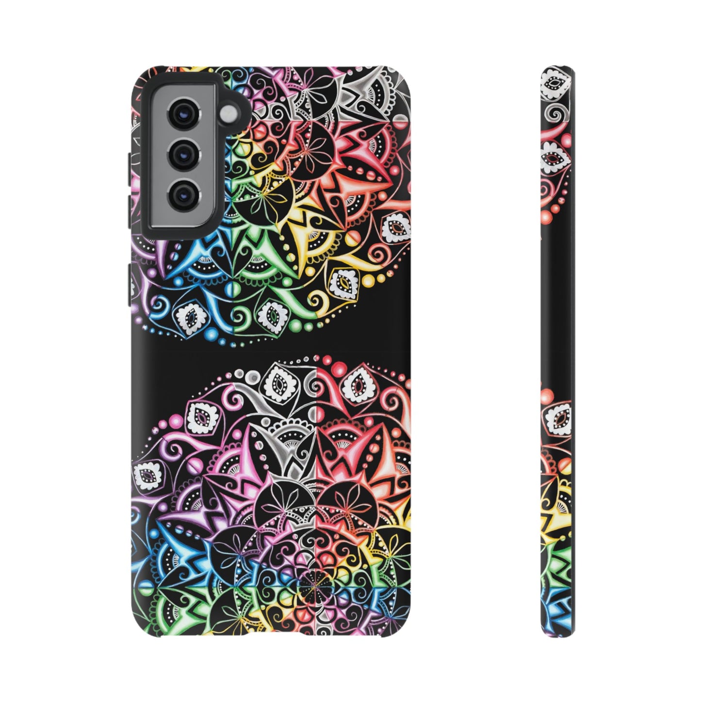 Mandala Rainbow Tough Phone Case — Colorful Boho Protective Case