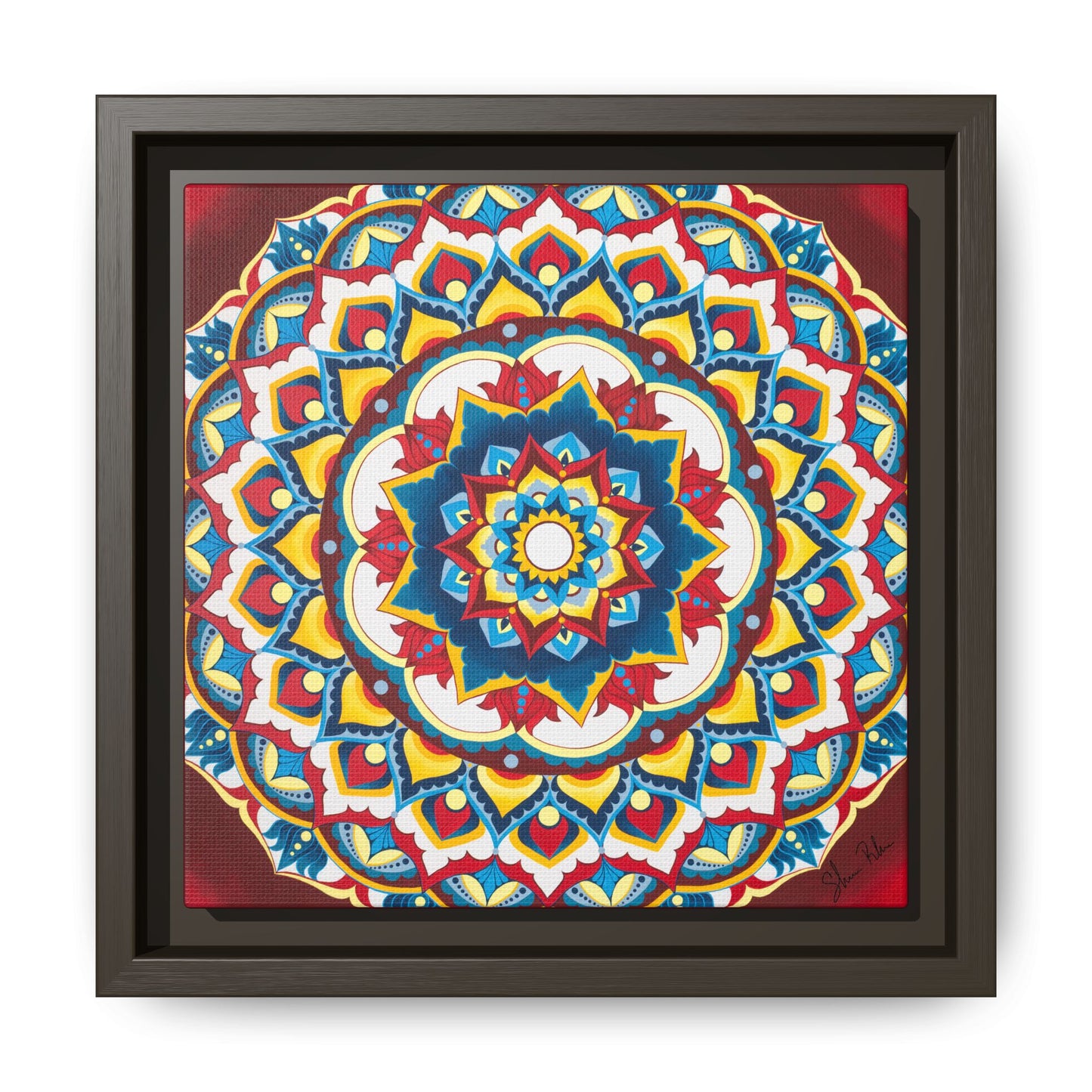 Azul Morning Mandala Matte Canvas Framed Wall Art