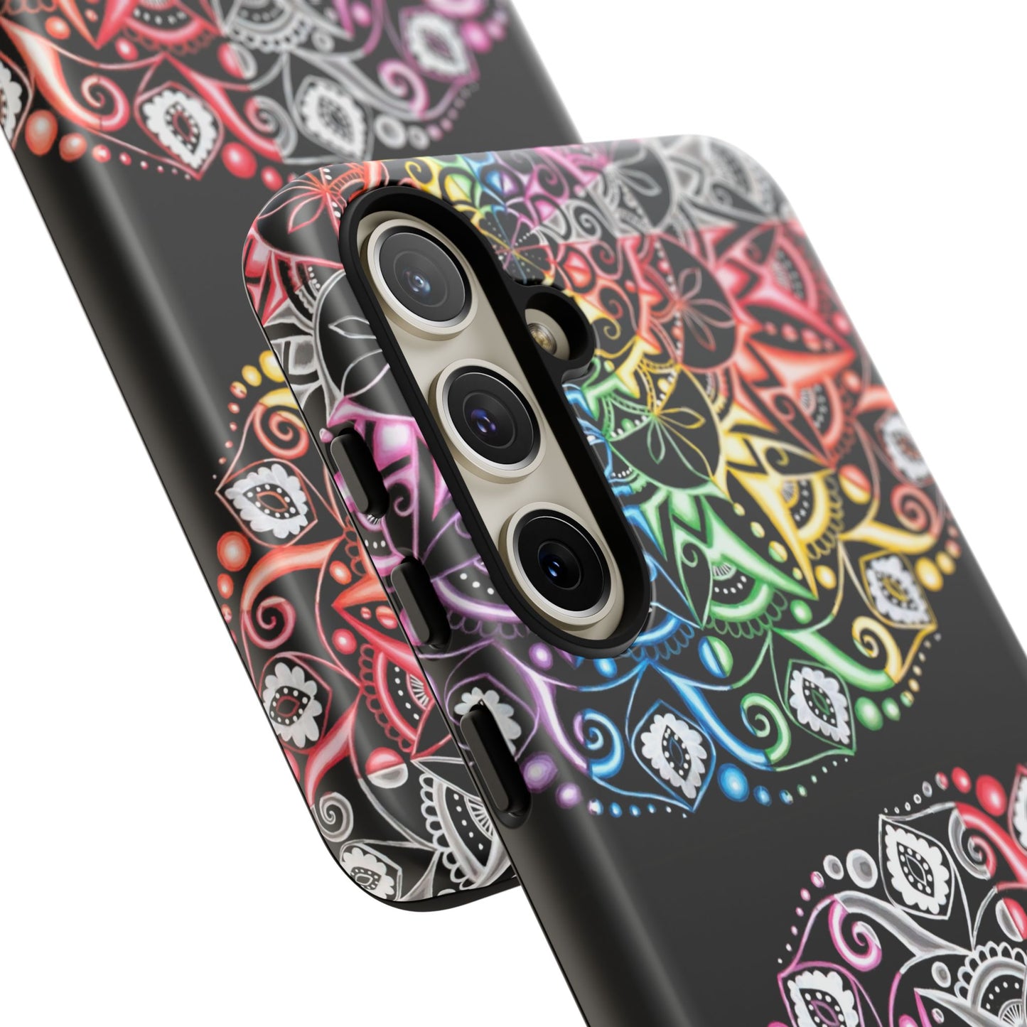 Mandala Rainbow Tough Phone Case — Colorful Boho Protective Case