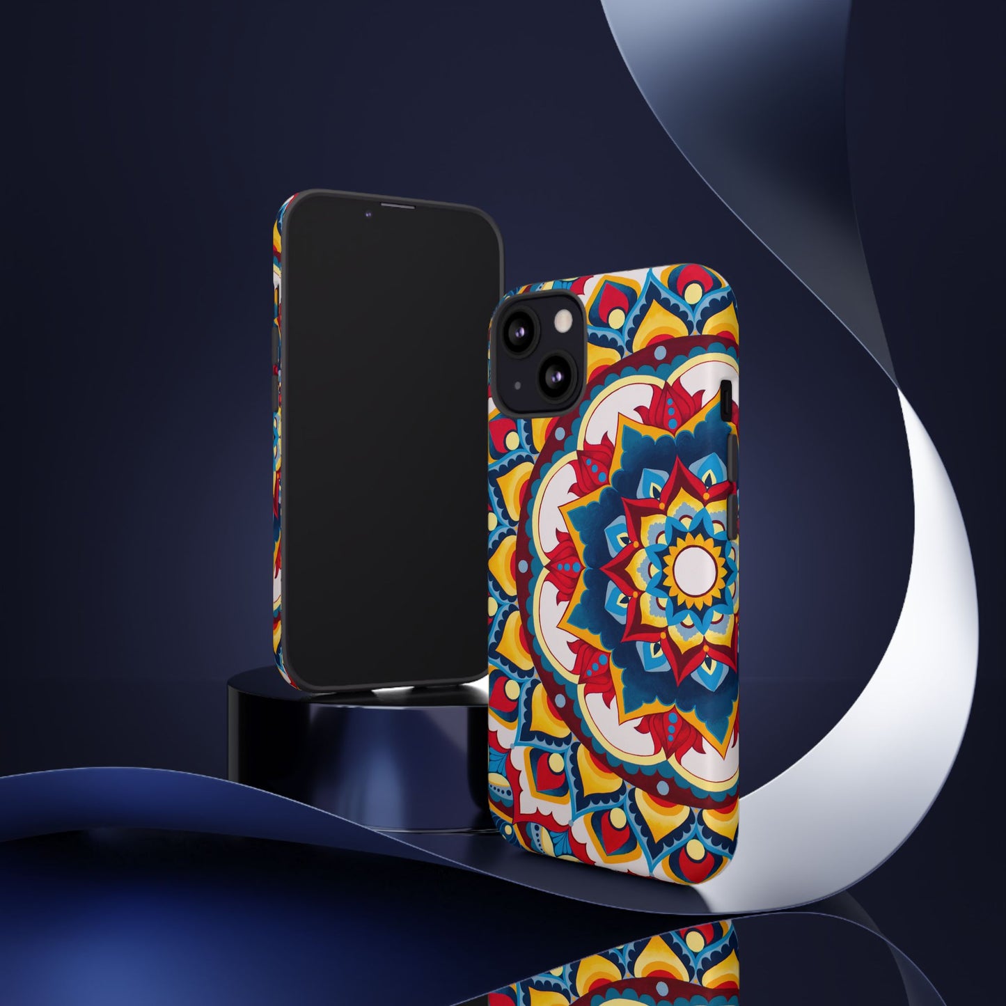 "Azul Morning" Mandala Tough Phone Case — Colorful Boho Protective Cover