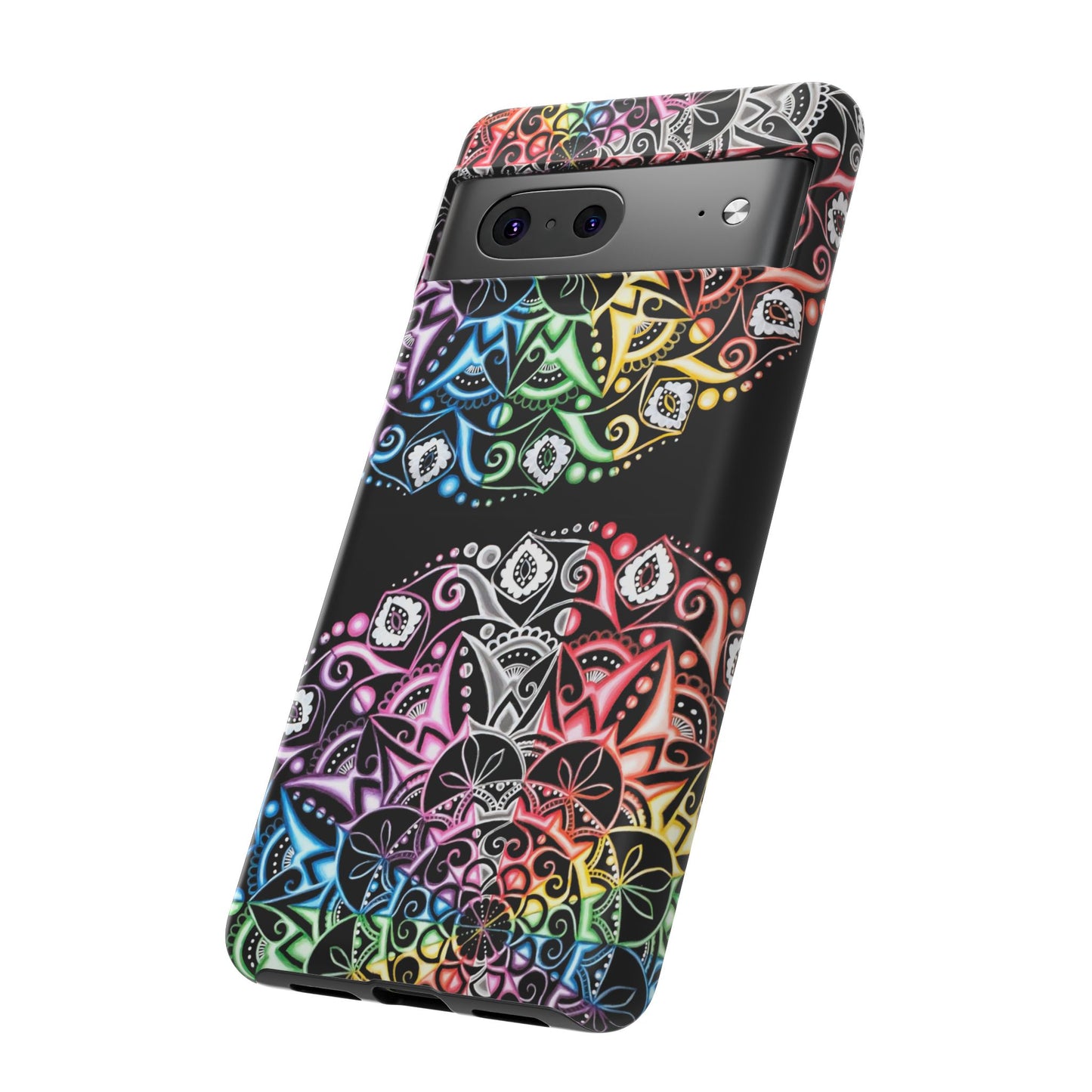 Mandala Rainbow Tough Phone Case — Colorful Boho Protective Case