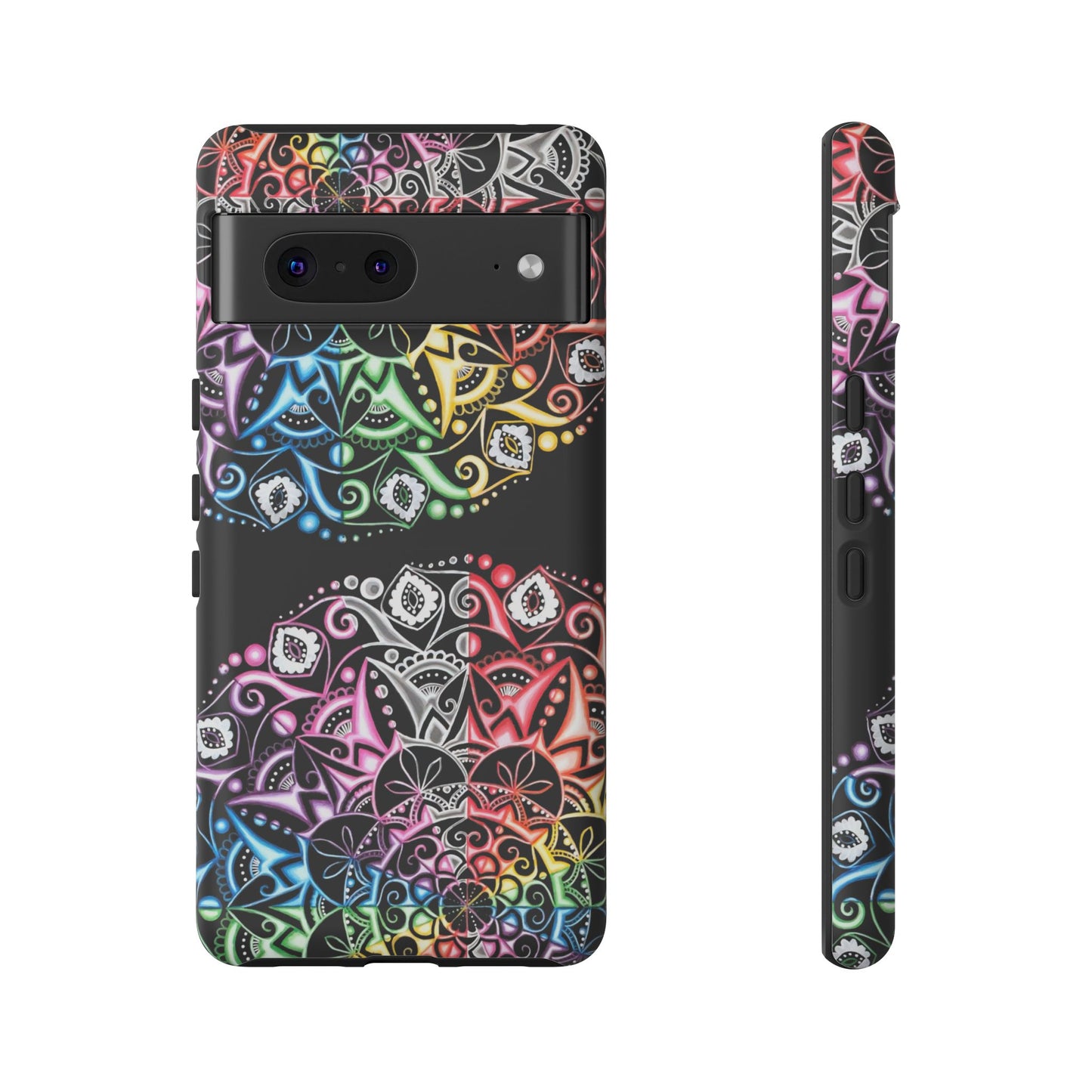 Mandala Rainbow Tough Phone Case — Colorful Boho Protective Case