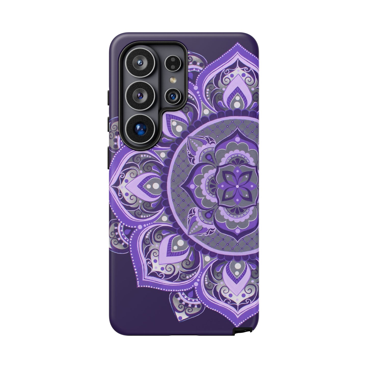 Purple Mandala Tough Phone Case — Protective Floral Boho Phone Cover